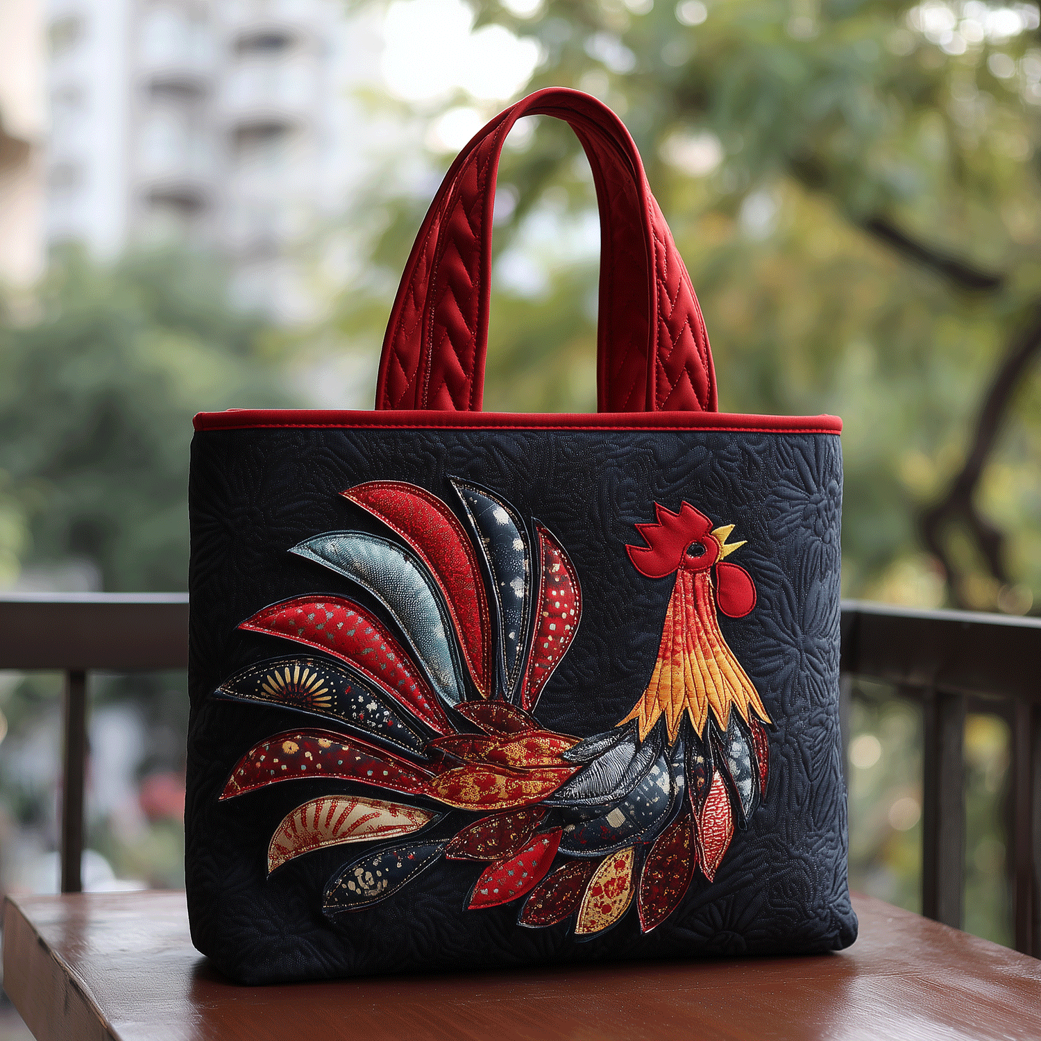 Freedom Rooster Quilted Tote Bag Best Shoulder Bags Gifts For People Who Own Chickens