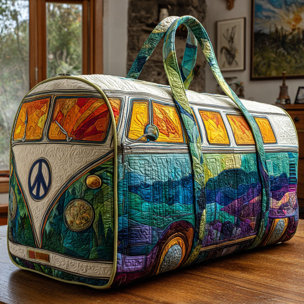 Freeway Dreams Quilted Duffle Bag Large Travel Duffel Bag Womens Best Gifts For Hippie Boyfriend