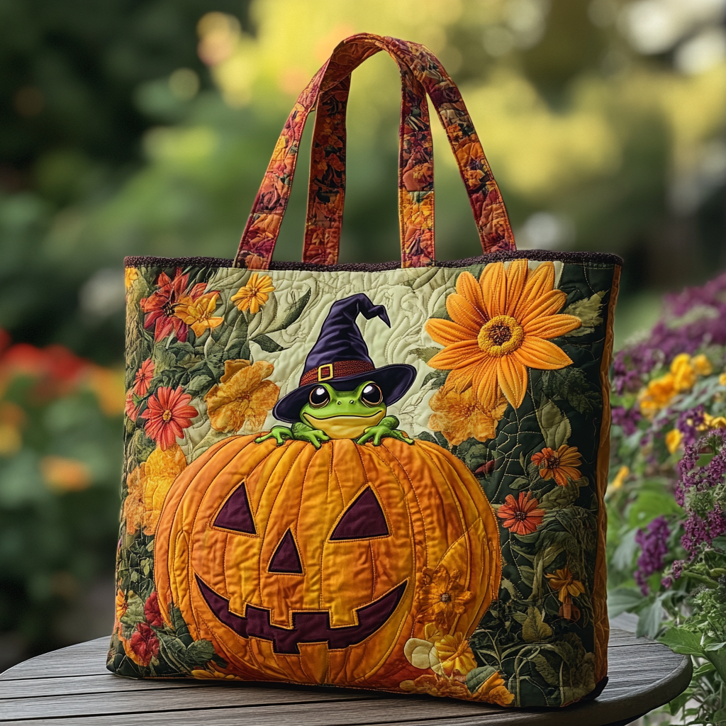 Frog Dream Quilted Tote Bag Everyday Tote Bag Gift For Frog Lover