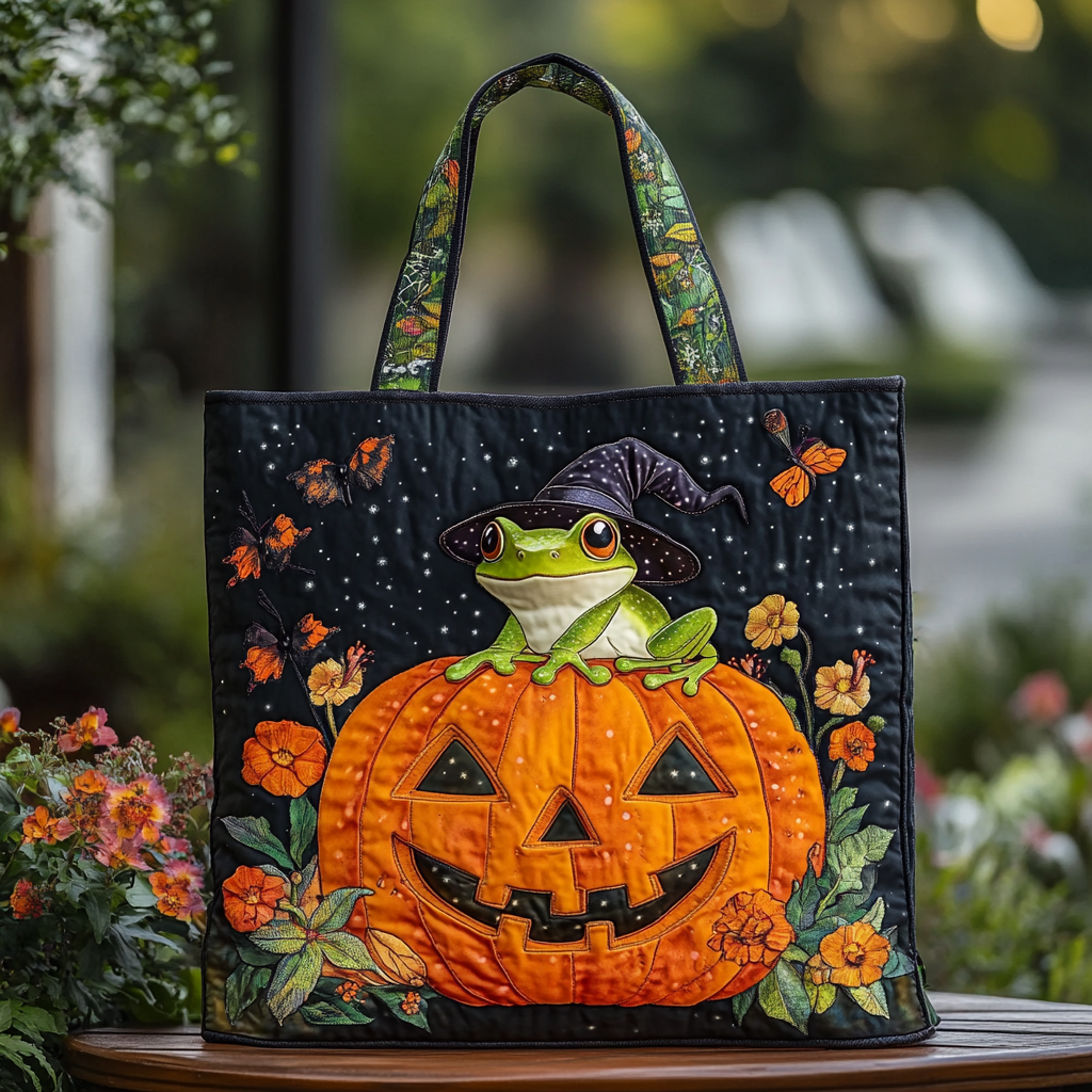 Frog Forest Quilted Tote Bag Best Tote Bag Frog Gifts For Her