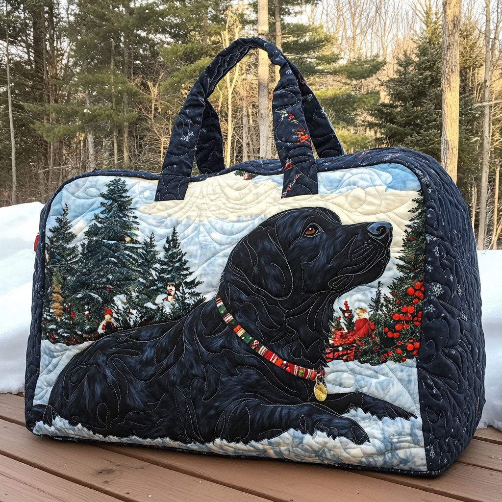 Frosty Paws Quilted Duffle Bag Black Hole Duffel Unique Gifts For Animal Lovers