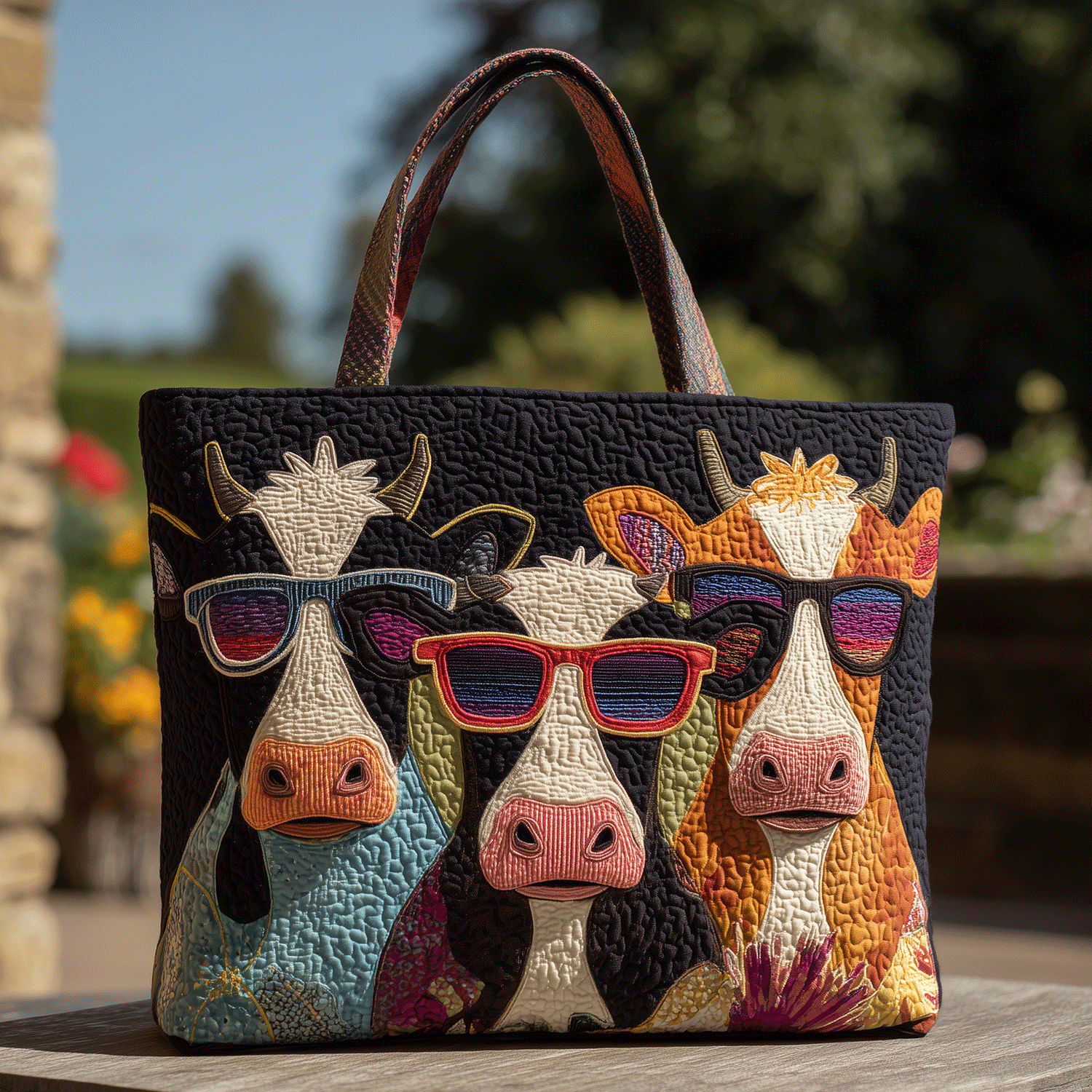 Funky Farmyard Quilted Tote Bag Tote Bags For Women Cow Lover Gift Ideas