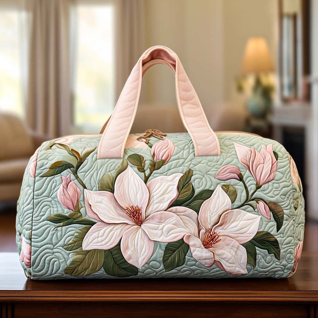 Gentle Blossom Quilted Duffle Bag Small Duffle Bag Women Gift For Daughter In Law On Mother'S Day