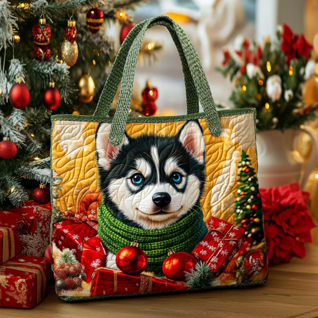 Gift Pup Quilted Tote Bag Best Shoulder Bags Siberian Husky Gift Items
