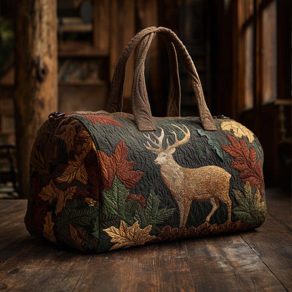 Golden Antlers Quilted Duffle Bag Cool Duffle Bags Meaningful Gifts For Her