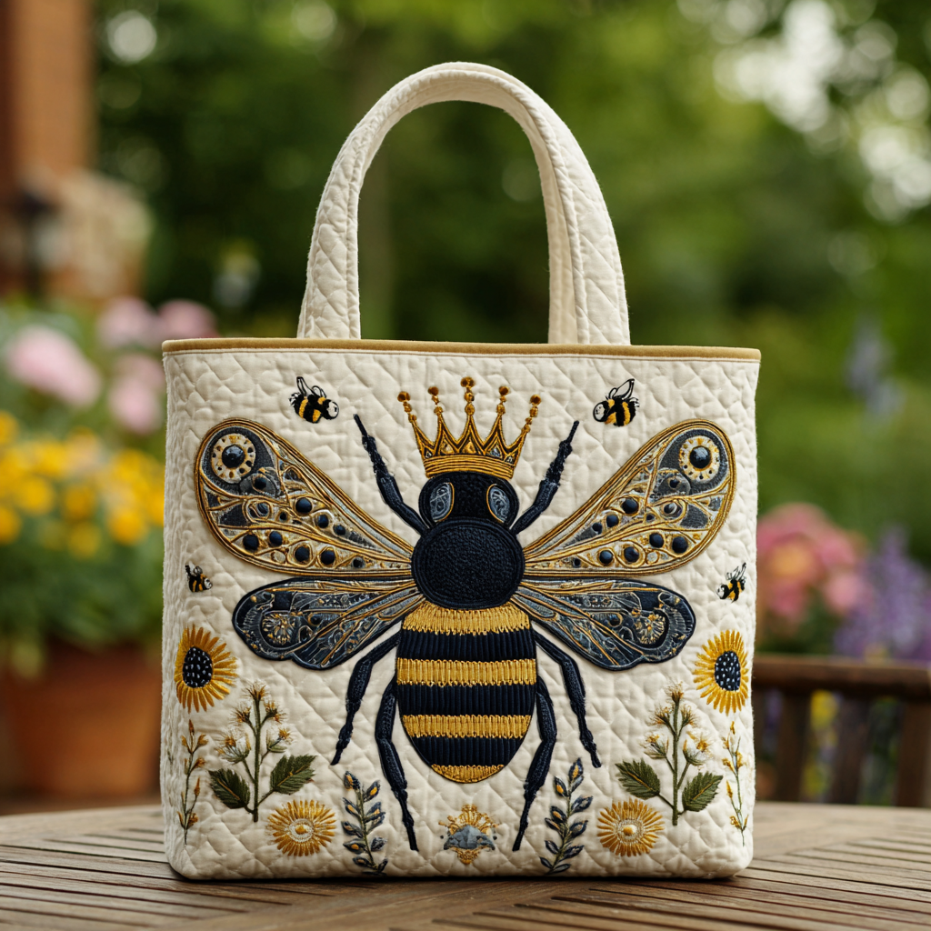 Golden Bee Quilted Tote Bag Shoulder Bag Ladies Bee Gifts