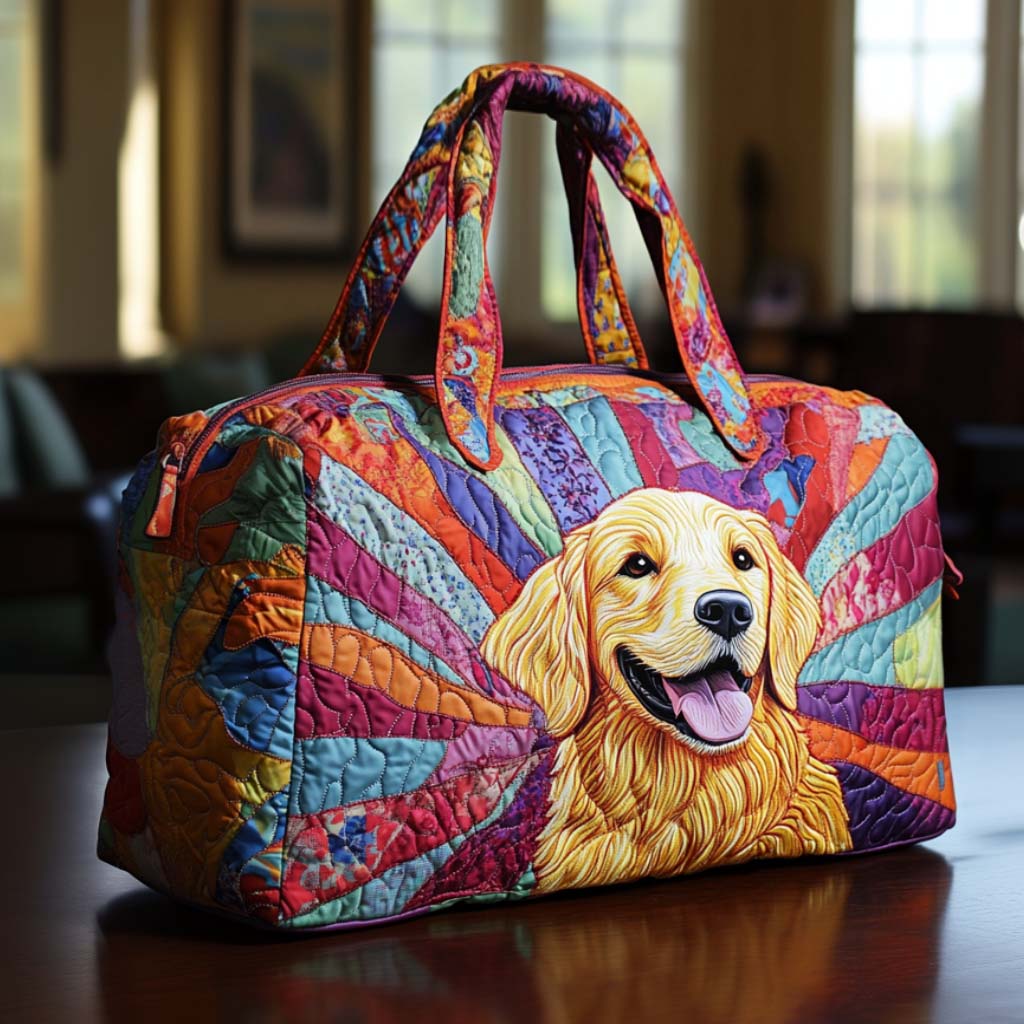 Golden Buddy Quilted Duffle Bag Weekender Duffel Bag Women Special Birthday Gifts For Mom