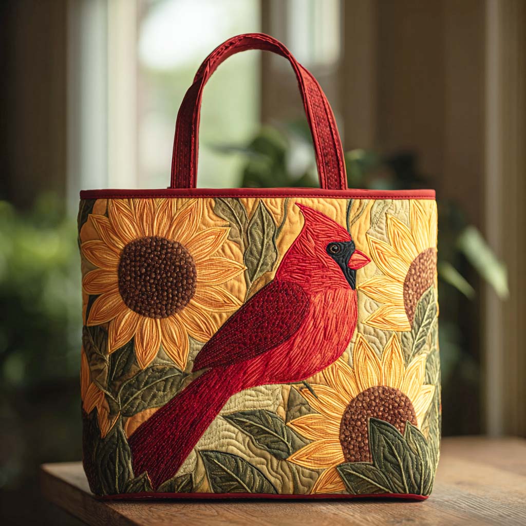 Golden Cardinal Quilted Tote Bag Shoulder Bag Hobo Cardinal Gifts For Dad