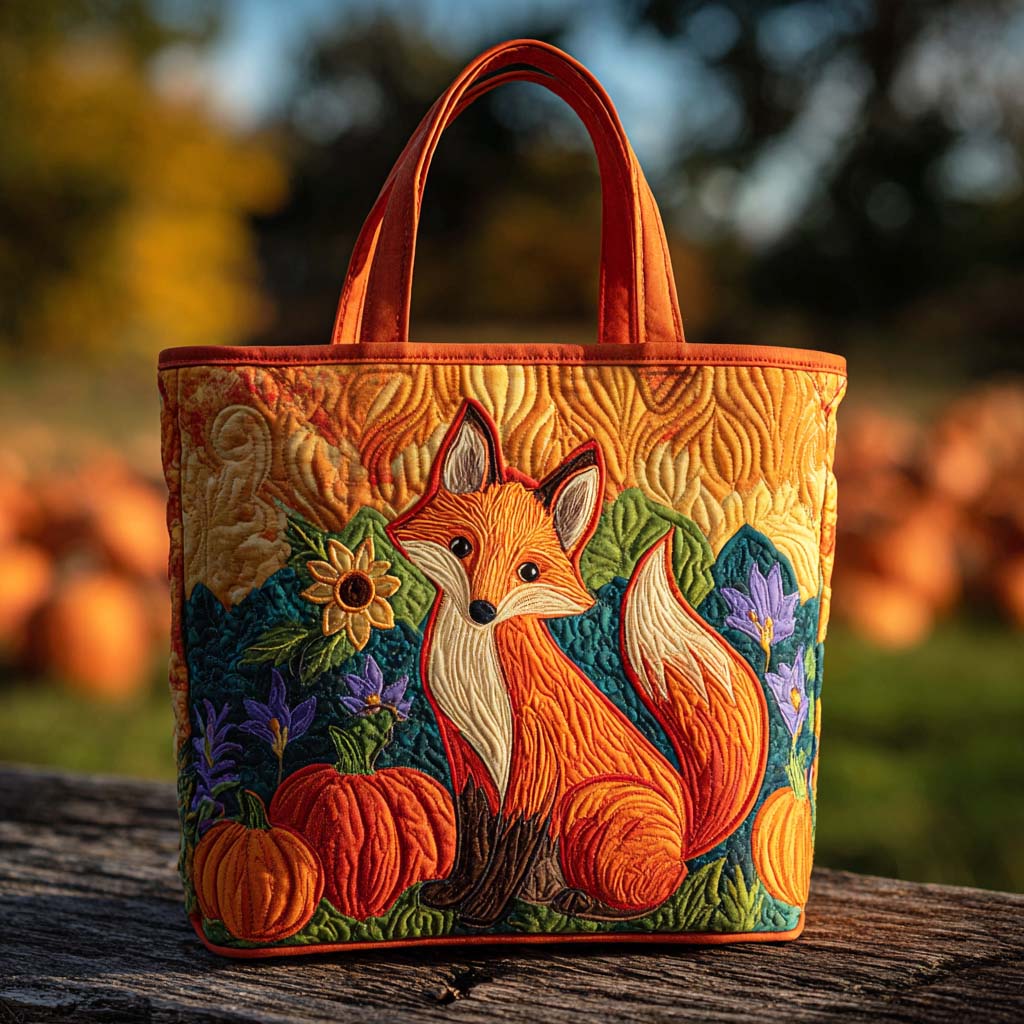 Golden Harvest Fox Quilted Tote Bag Best Bags For Women Autumn Presents