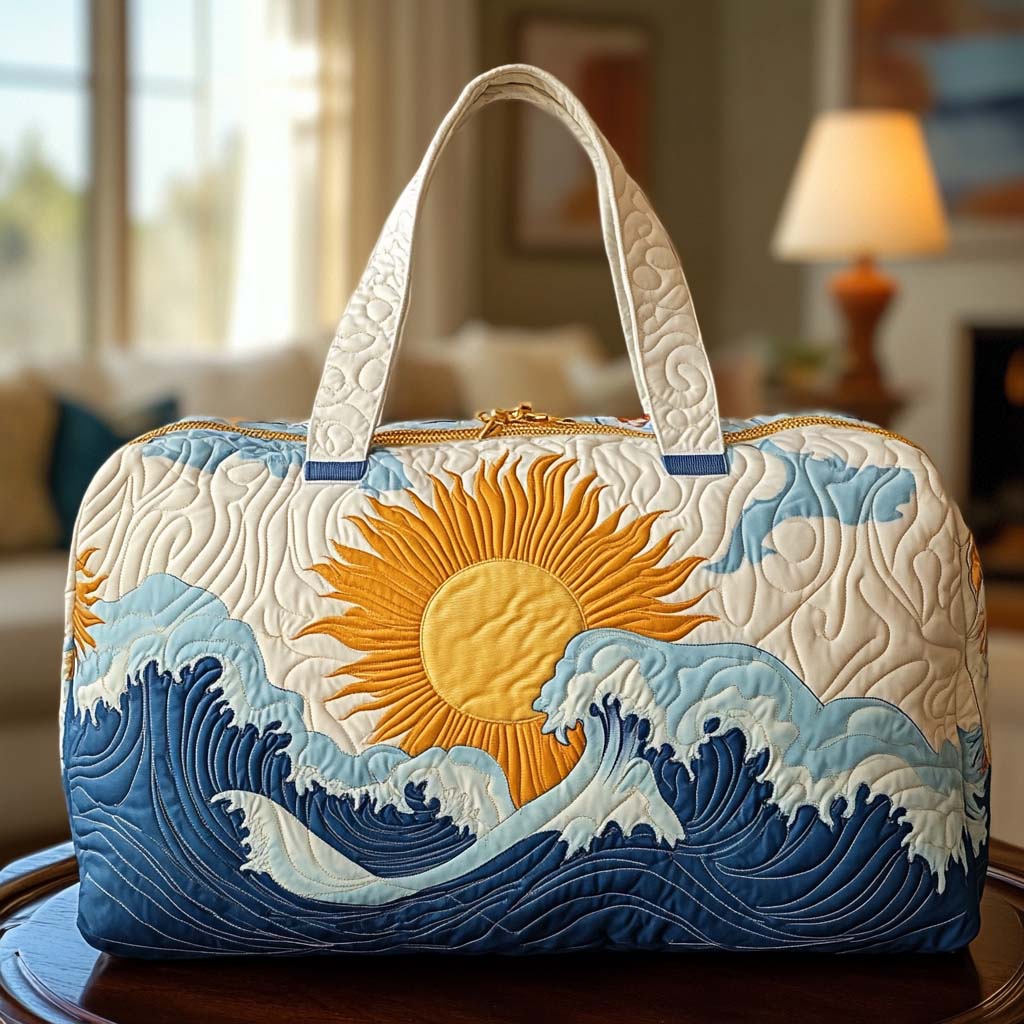 Golden Horizon Quilted Duffle Bag Big Gym Bag Lighthouse Gift Ideas For Her