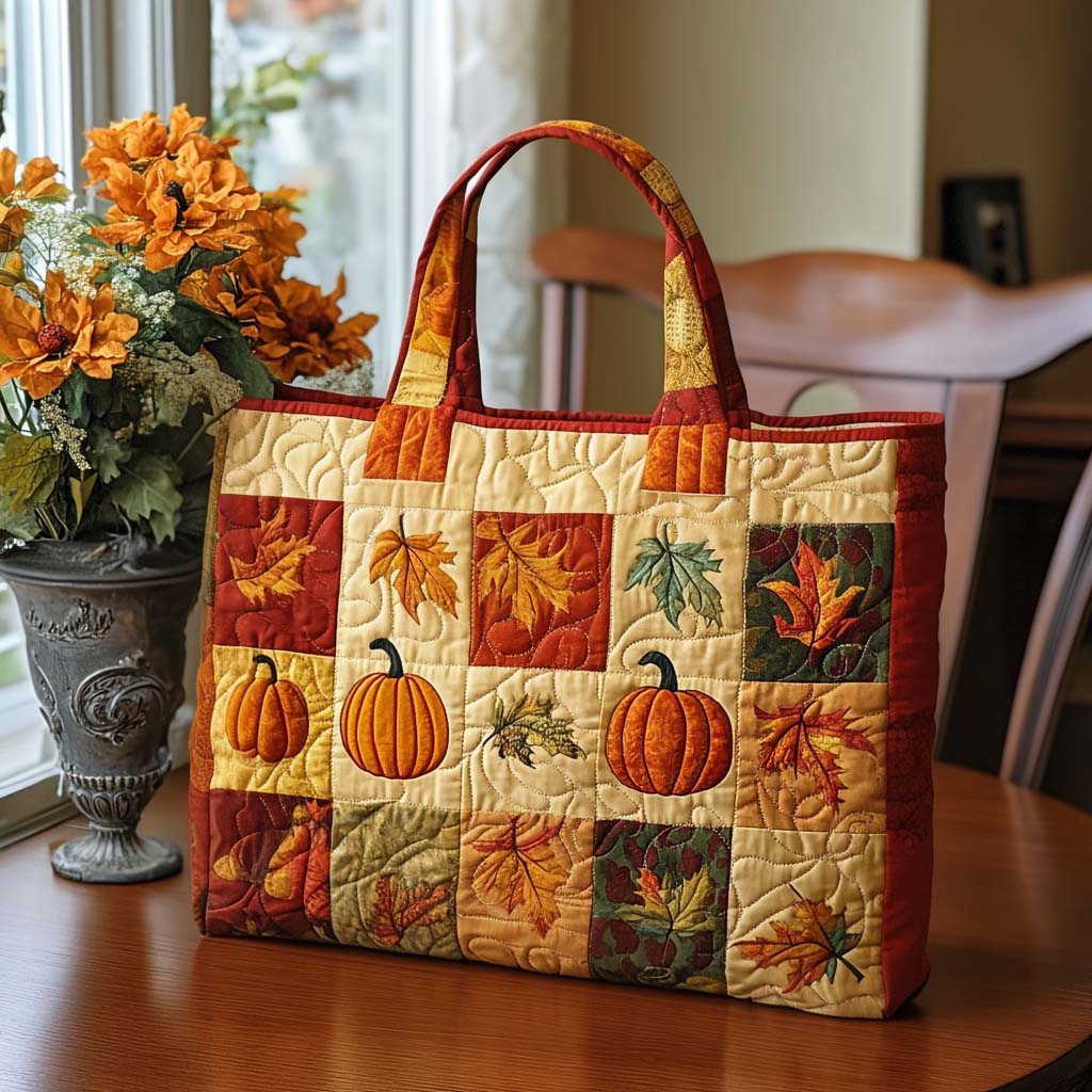 Golden Hours Quilted Tote Bag Best Ladies Tote Bags Mid Autumn Festival Gift Ideas
