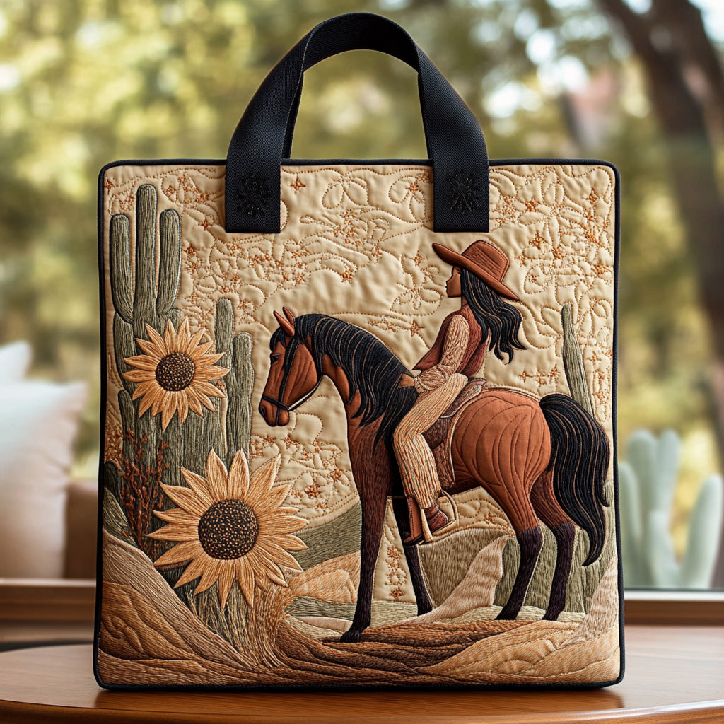Golden Reins Quilted Tote Bag Everyday Tote Bag Best Gifts For Horse People