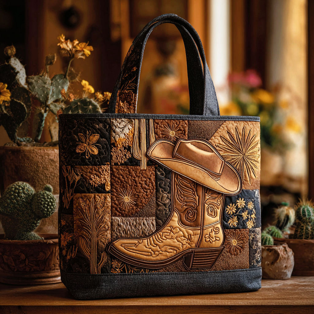 Golden Spur Quilted Tote Bag The Best Tote Cowboy Valentine Gifts