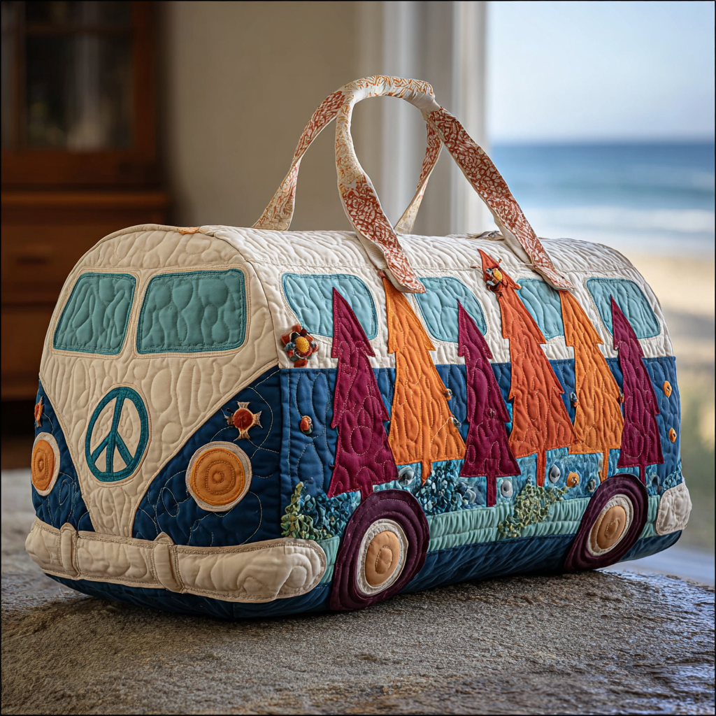 Golden Trip Quilted Duffle Bag Best Travel Duffel Bag Women Gifts For Hippie Chicks