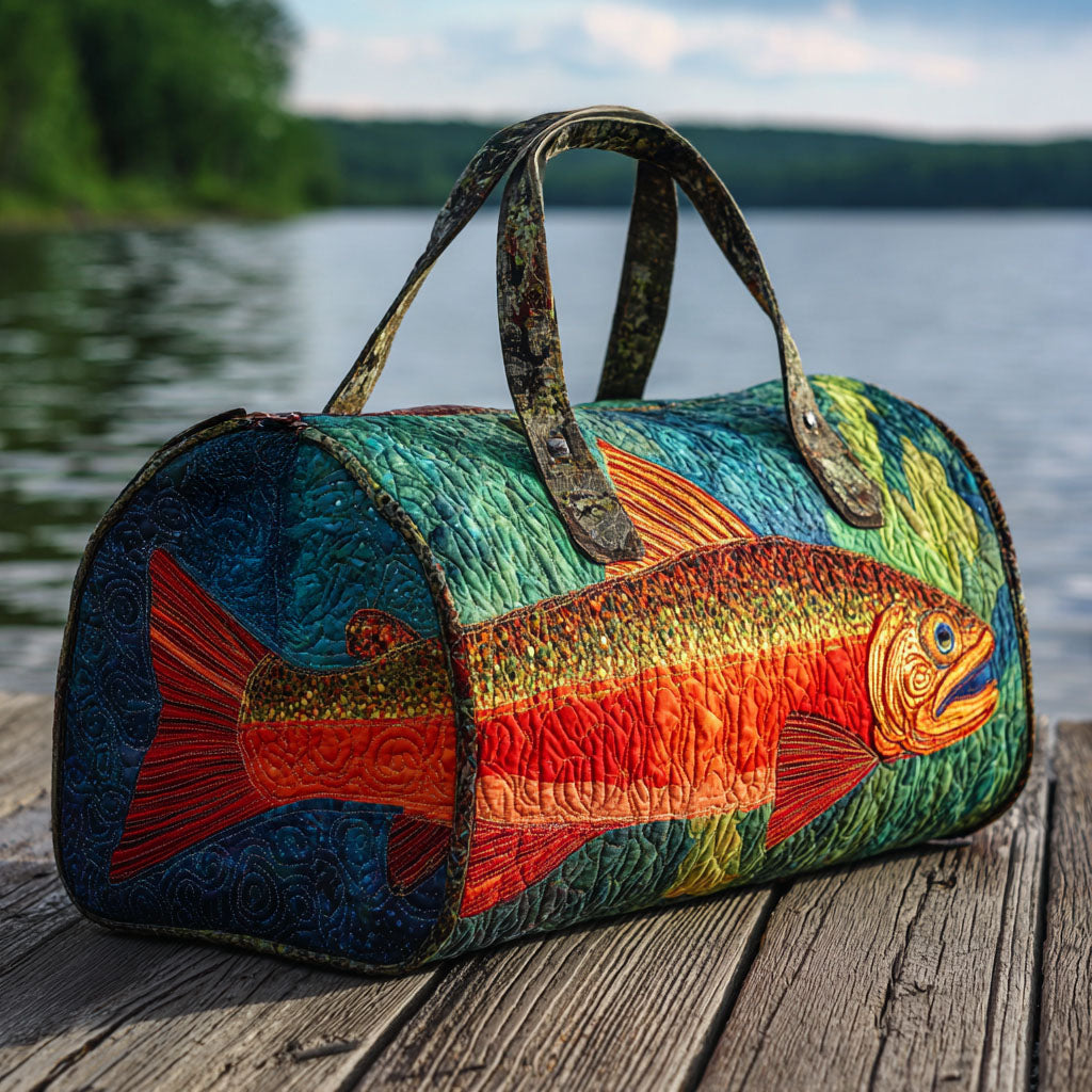 Golden Trout Quilted Duffle Bag Best Womens Travel Bags Good Gifts For Mom