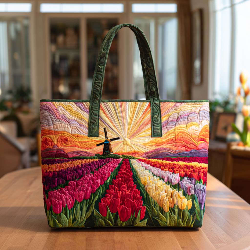 Golden Tulip Glow Quilted Tote Bag Cute Shoulder Bags Top 10 Mother's Day Gift Ideas