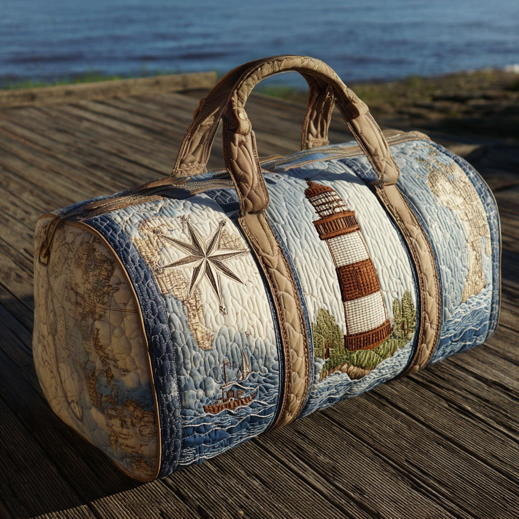 Harbor Light Quilted Duffle Bag Large Duffel Bag For Women Gifts For Lighthouse Lovers