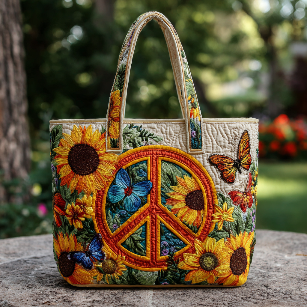 Harmony Nature Quilted Tote Bag Everyday Tote Bag Gifts For Sunflower Lovers