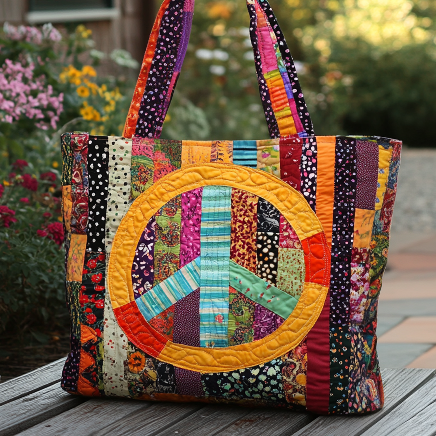 Harmony Stitch Quilted Tote Bag Best Women's Shoulder Bags Gift Hippie