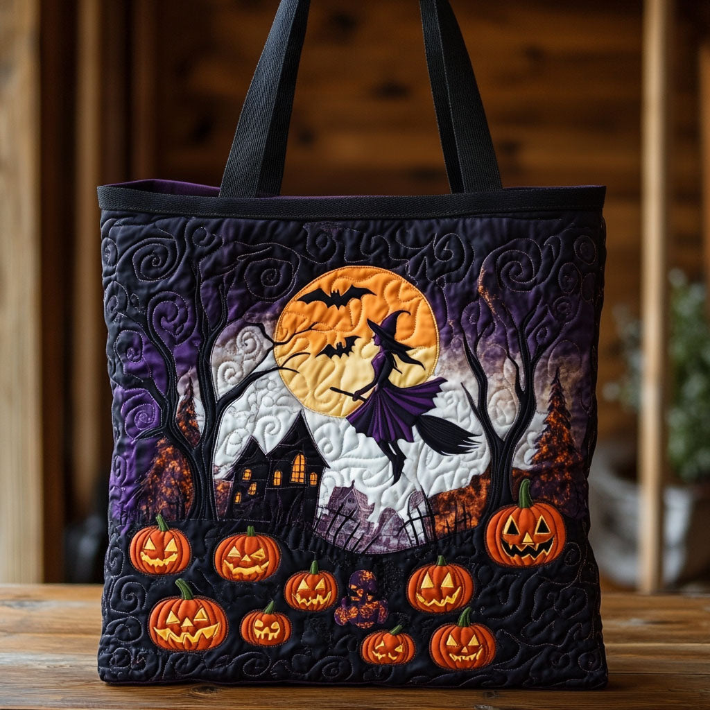Haunted Harvest Quilted Tote Bag Handbags Gifts For Halloween Lovers