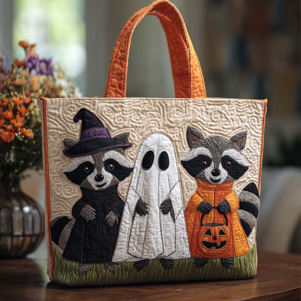Haunted Trio Quilted Tote Bag Best Tote Bag Gift For Halloween