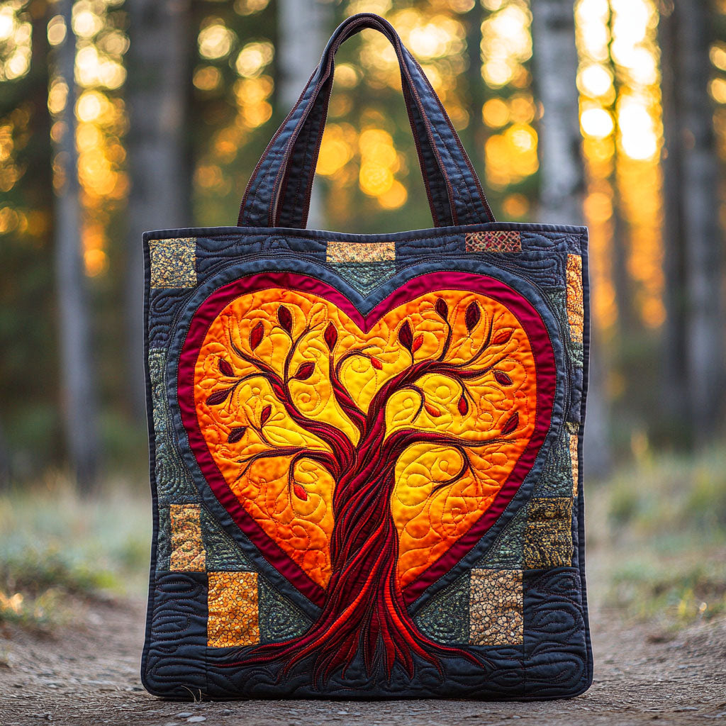 Heart of Life Quilted Tote Bag Shoulder Bag Tree Of Life Gift Items