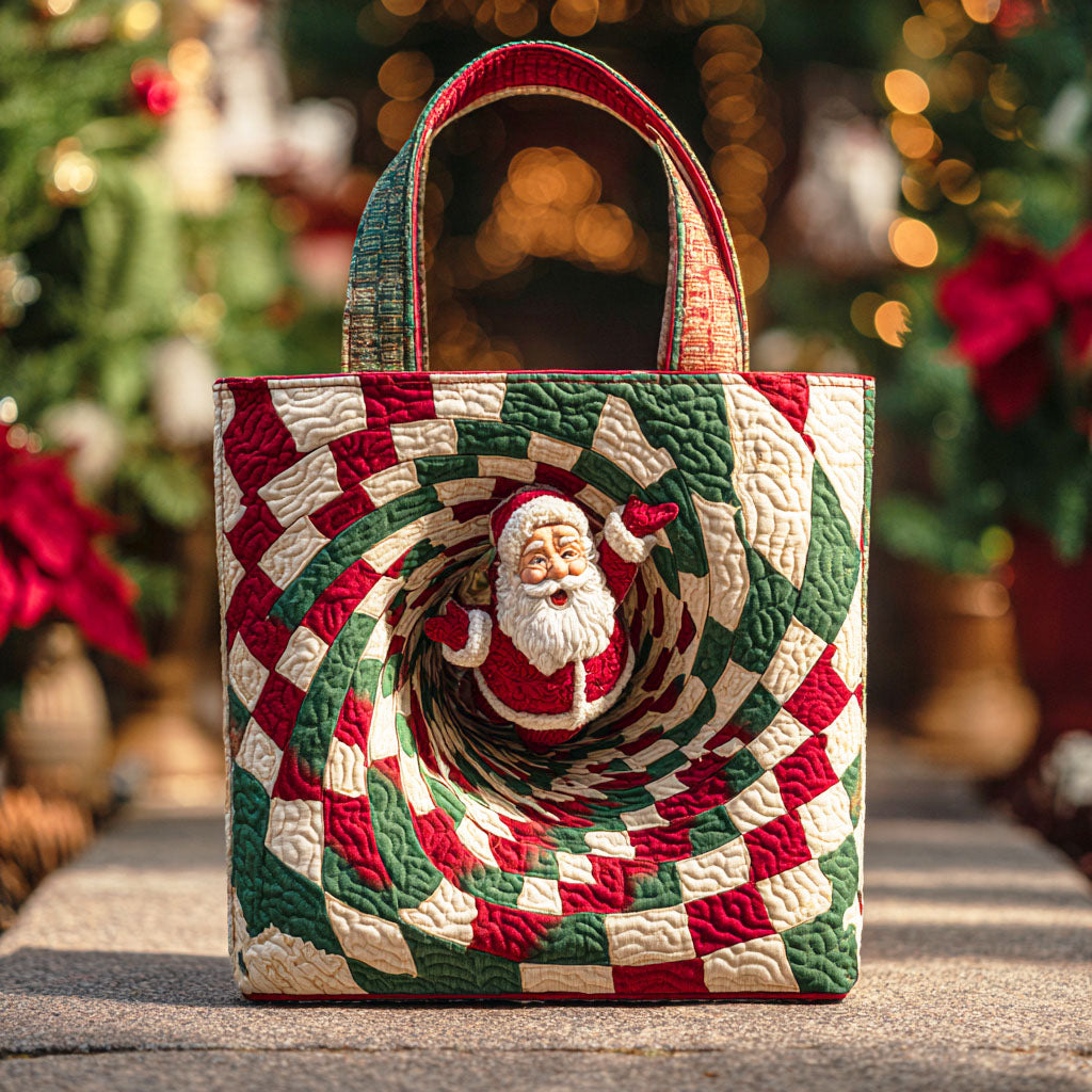 Hello Claus Quilted Tote Bag Best Ladies Tote Bags Great Mother's Day Gift Ideas