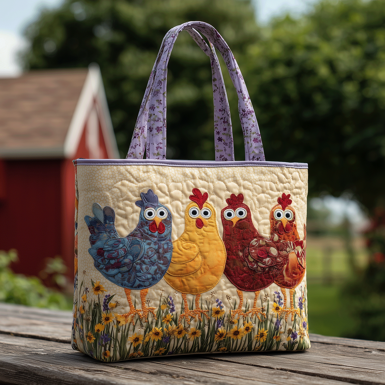 Hen Party Quilted Tote Bag Shoulder Handbag Chicken Gifts For Chicken Lovers