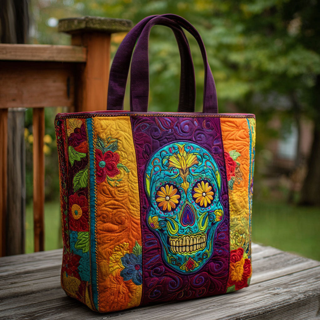 Heritage Flame Quilted Tote Bag Shoulder Bag Day Of The Dead Presents