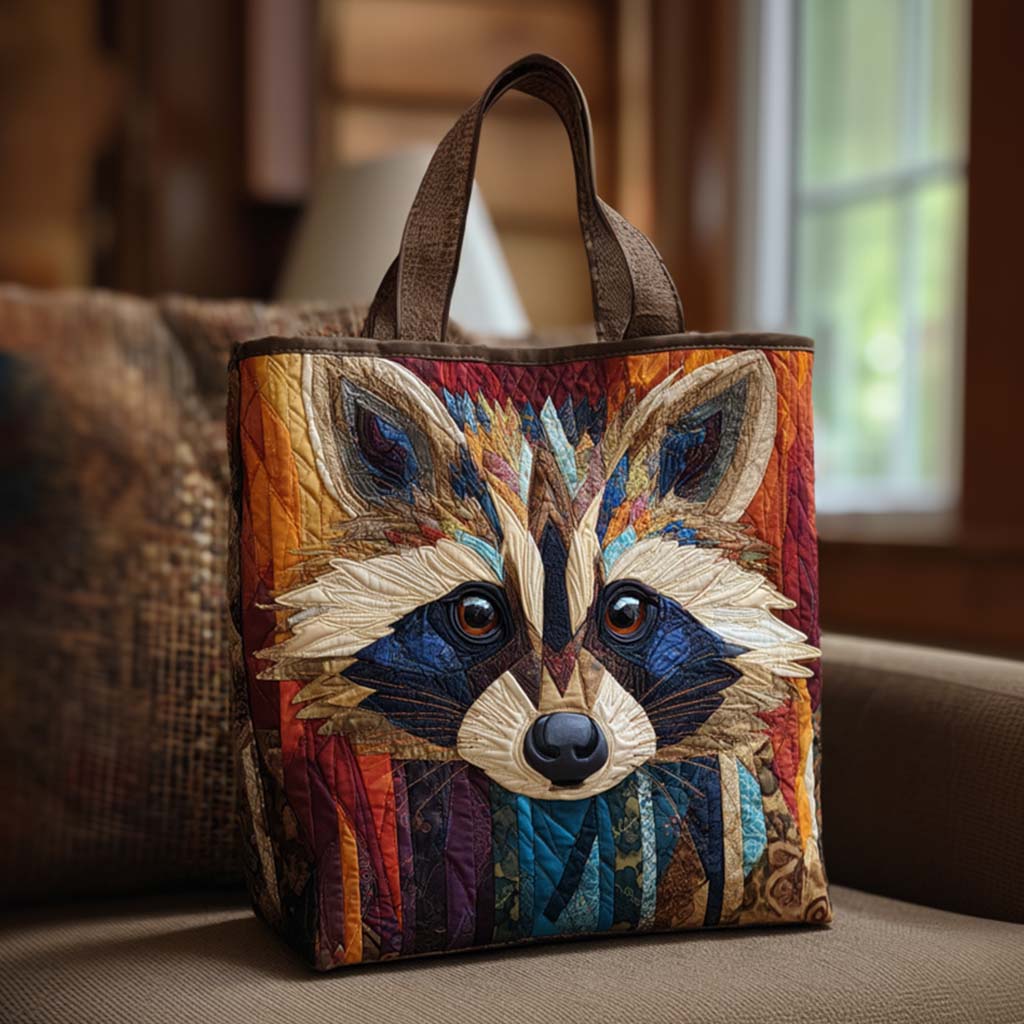 Hidden Paws Quilted Tote Bag Famous Tote Bags Raccoon Gift Ideas