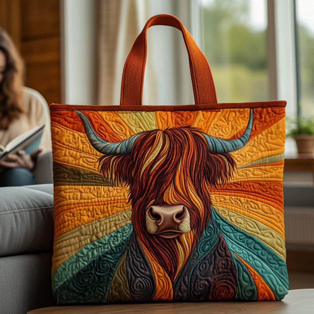 Highland Soul Quilted Tote Bag Cool Tote Bags For Women Highland Cow Gifts For Women