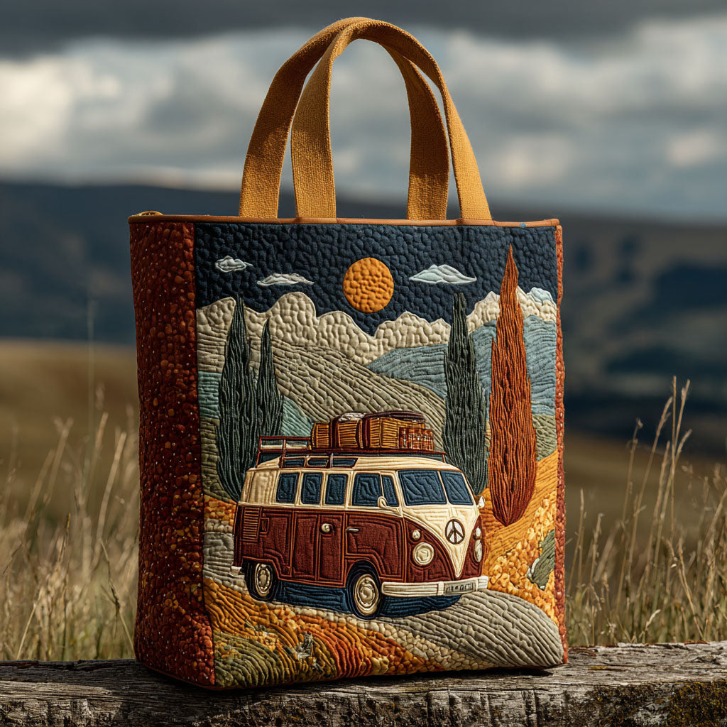 Highway Daydream Quilted Tote Bag Best Everyday Tote Bag Hippy Gifts For Her