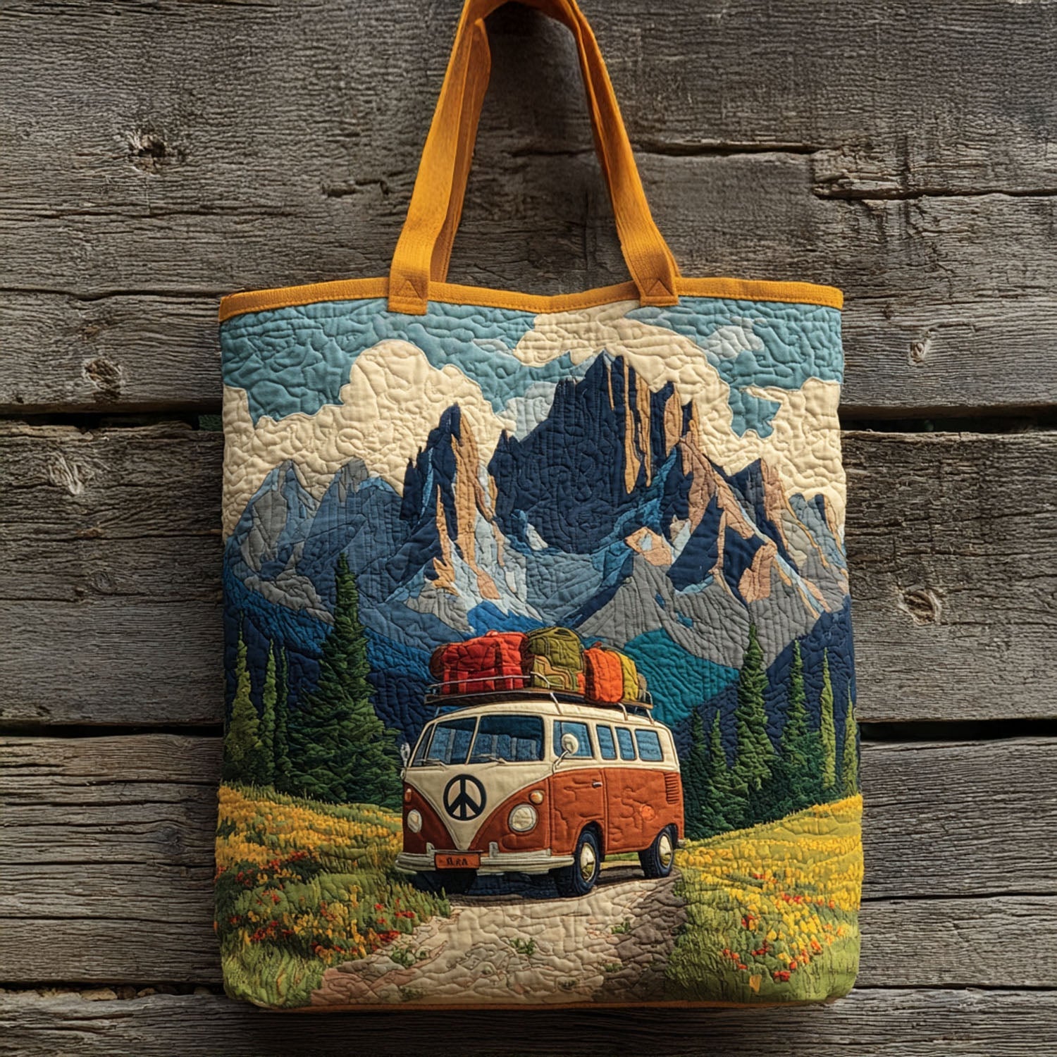Hillside Journey Quilted Tote Bag The Best Shoulder Bags Gifts For Hippie Chicks