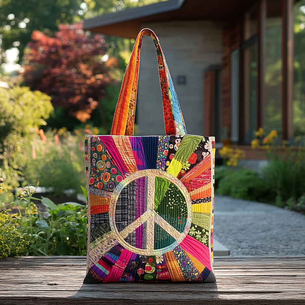 Hippie Bloom Quilted Tote Bag Best Ladies Tote Bags Gifts For Hippie Friends