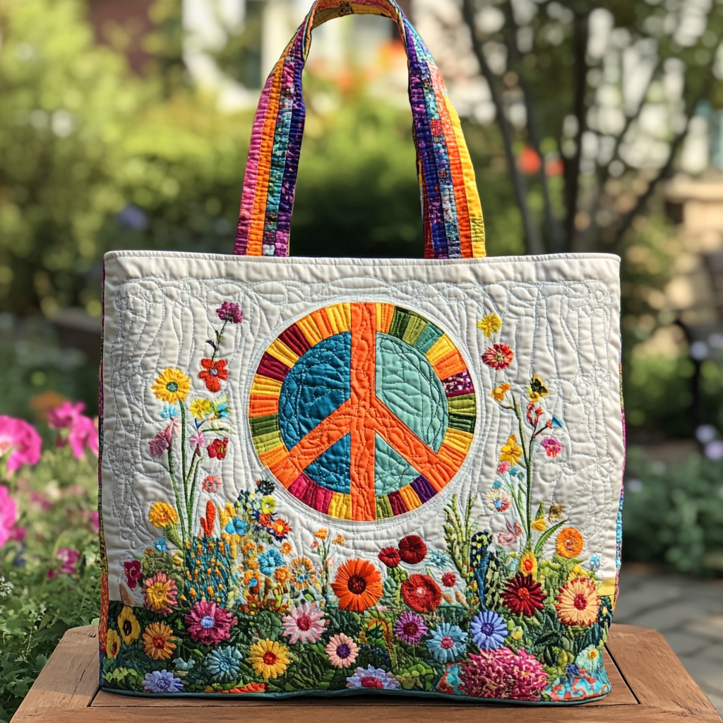 Hippie Dream Quilted Tote Bag The Perfect Tote Bag Wedding Gifts For Hippies