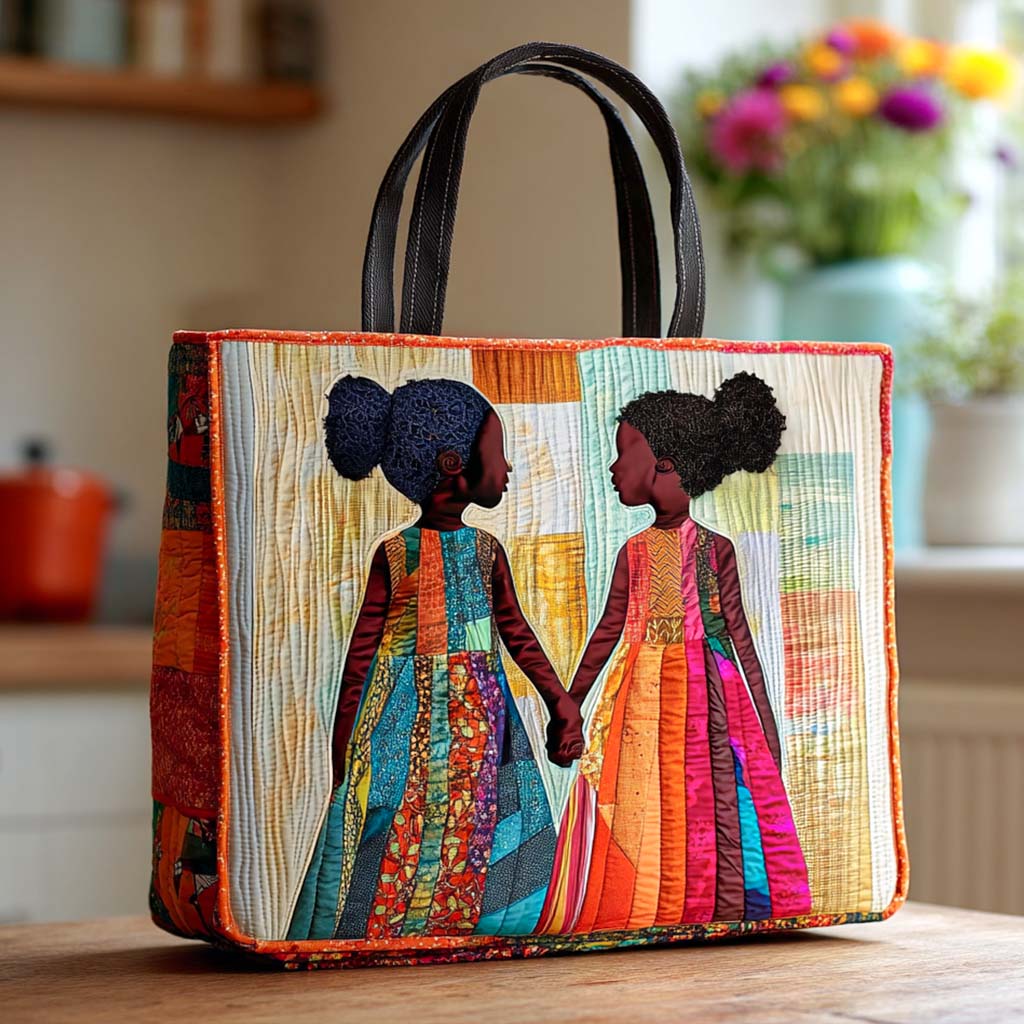 Holding Hands Quilted Tote Bag The Best Tote Bag Gifts For Black History Month