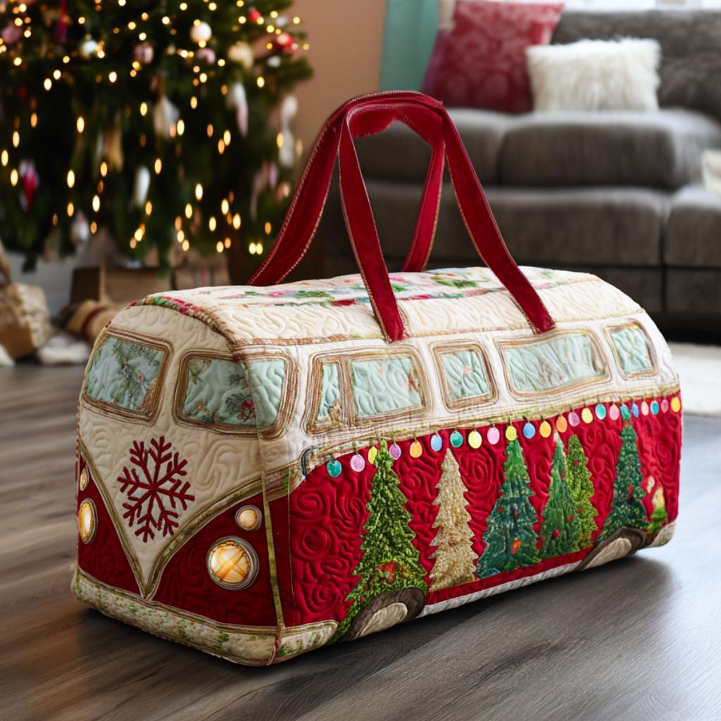 Holiday Van Quilted Duffle Bag Travel Duffle Bags For Women Mother's Day Presents For Grandma
