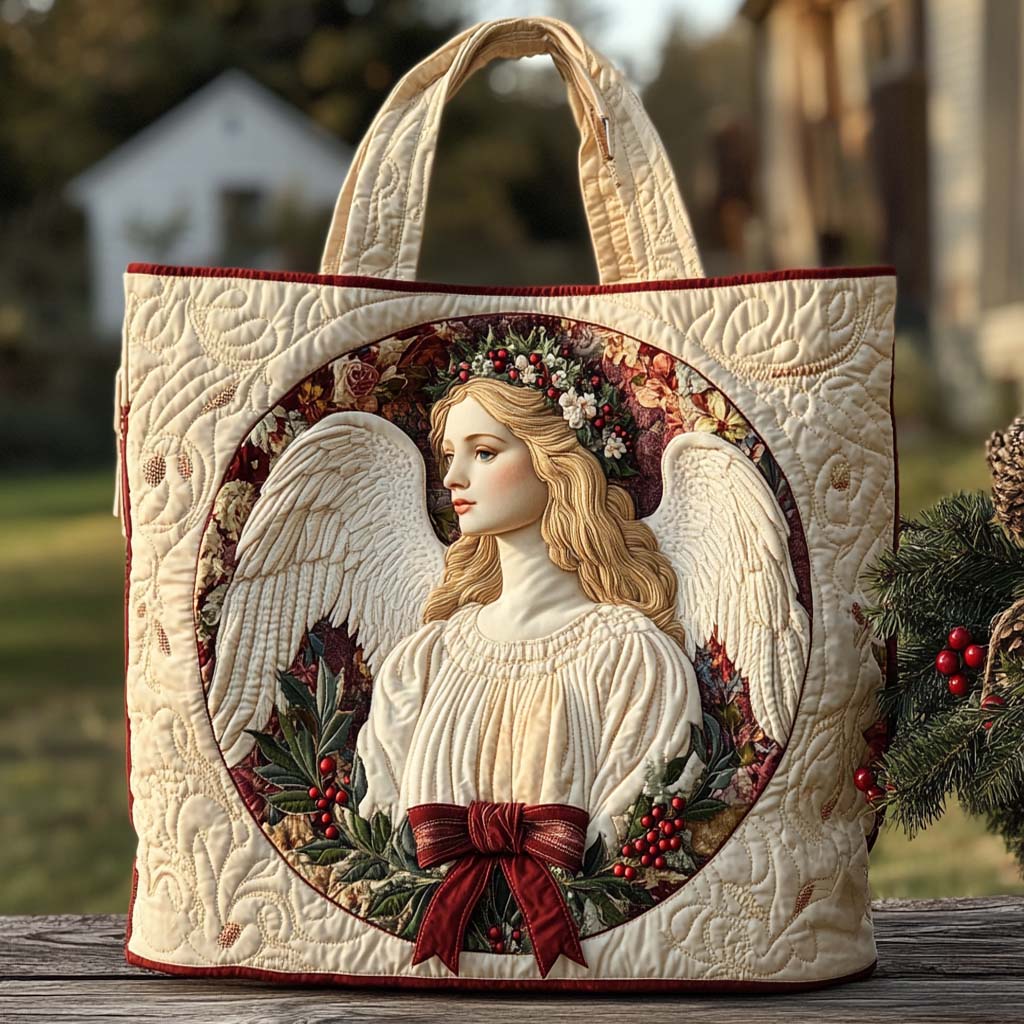 Holly Angel Peace Quilted Tote Bag Best Everyday Tote Bag Christian Teacher Gifts