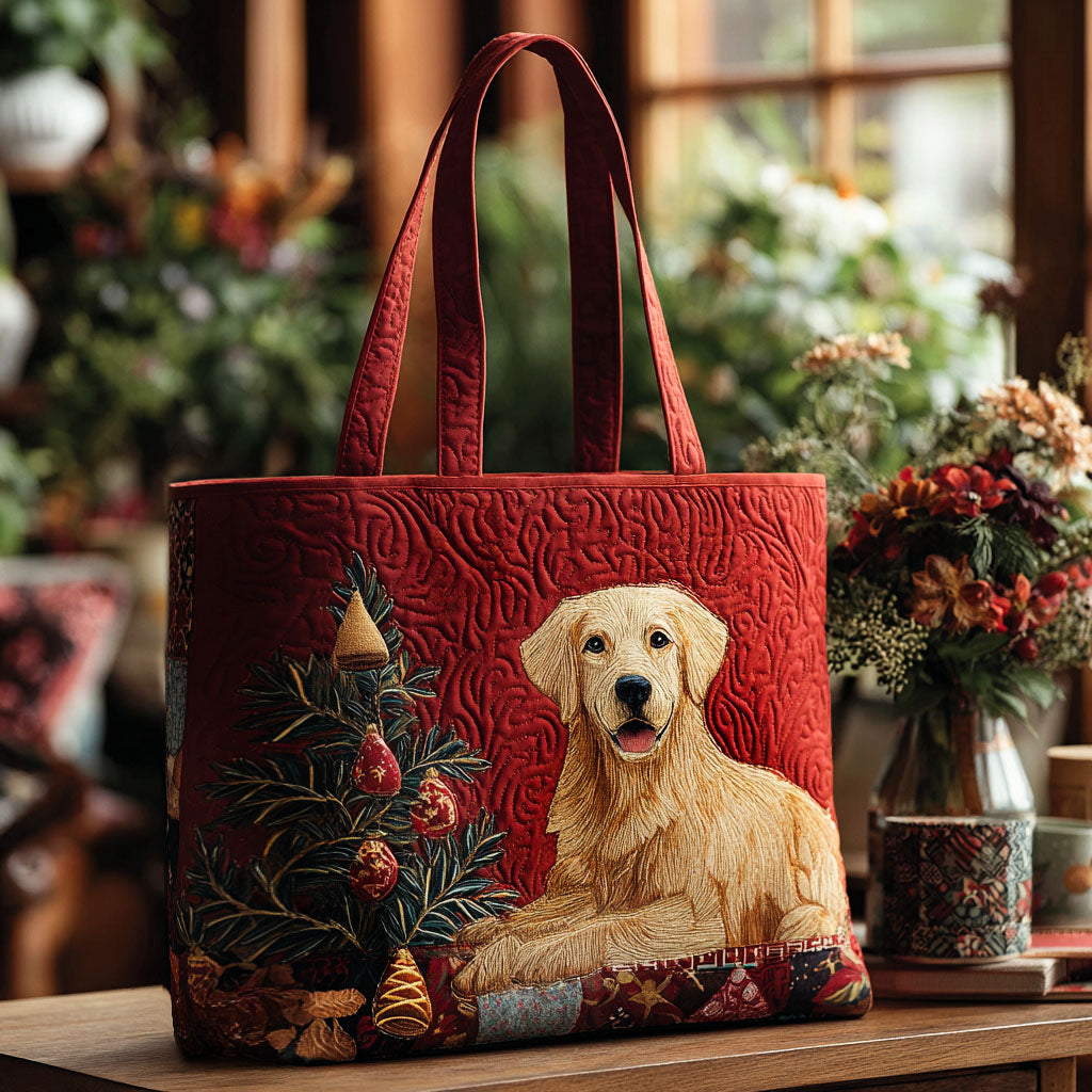 Holly Golden Quilted Tote Bag Best Quality Tote Bags Unique Golden Retriever Gifts