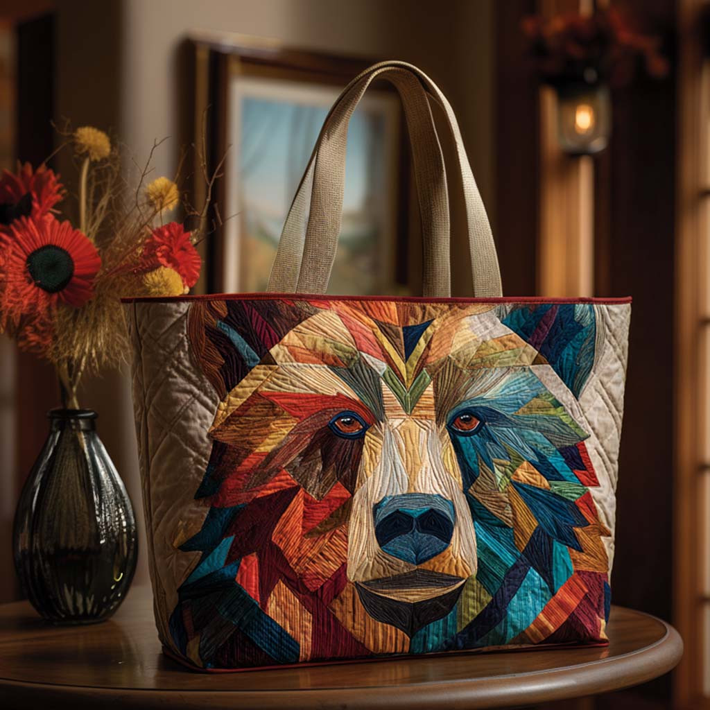 Honey Bear Time Quilted Tote Bag Popular Designer Tote Bags Good Mothers Day Ideas