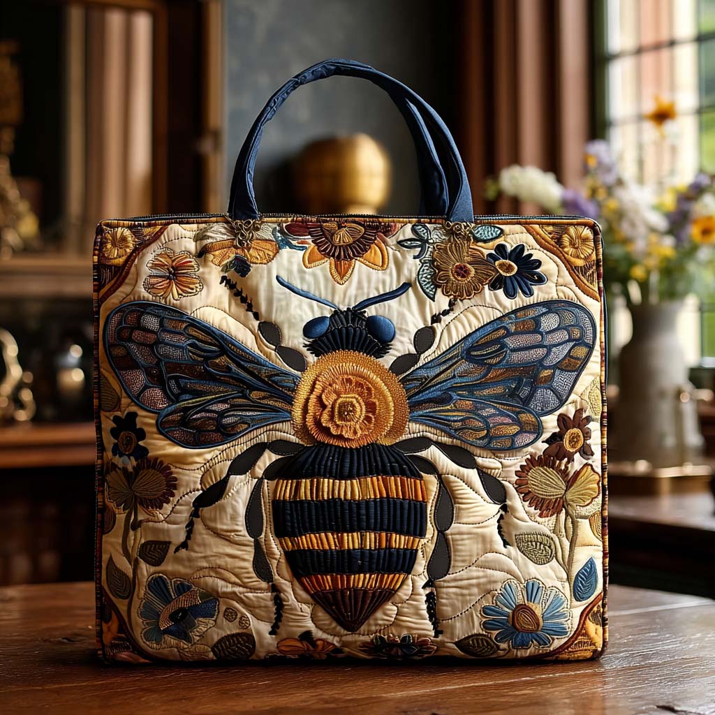 Honey Buzz Quilted Tote Bag Perfect Shoulder Bag Present Ideas For Bee Lovers