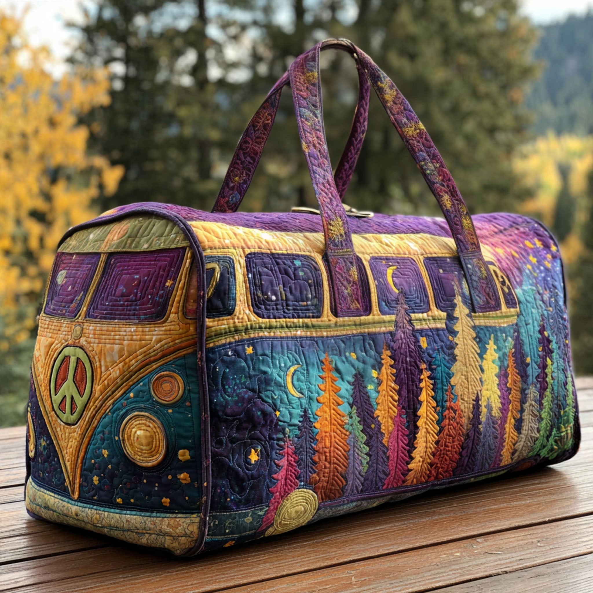 Horizon Drive Quilted Duffle Bag Big Gym Bag Cool Gifts For Hippies