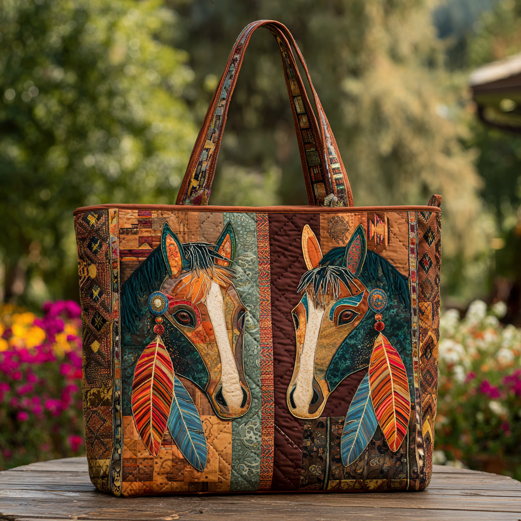 Horse Journey Quilted Tote Bag Great Tote Bags Gifts For A Horse Person