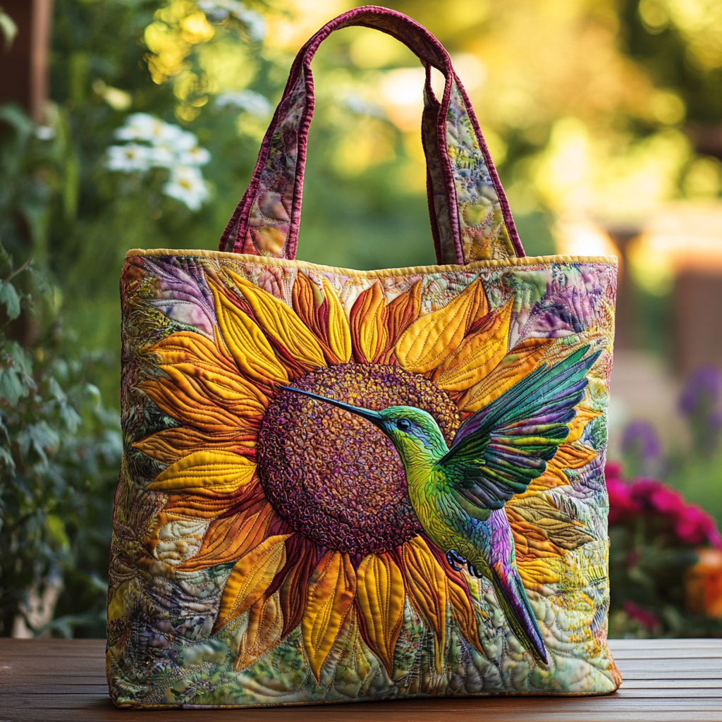 Hummingbird Breeze Quilted Tote Bag Womens Handbag Hummingbird Themed Gift Items
