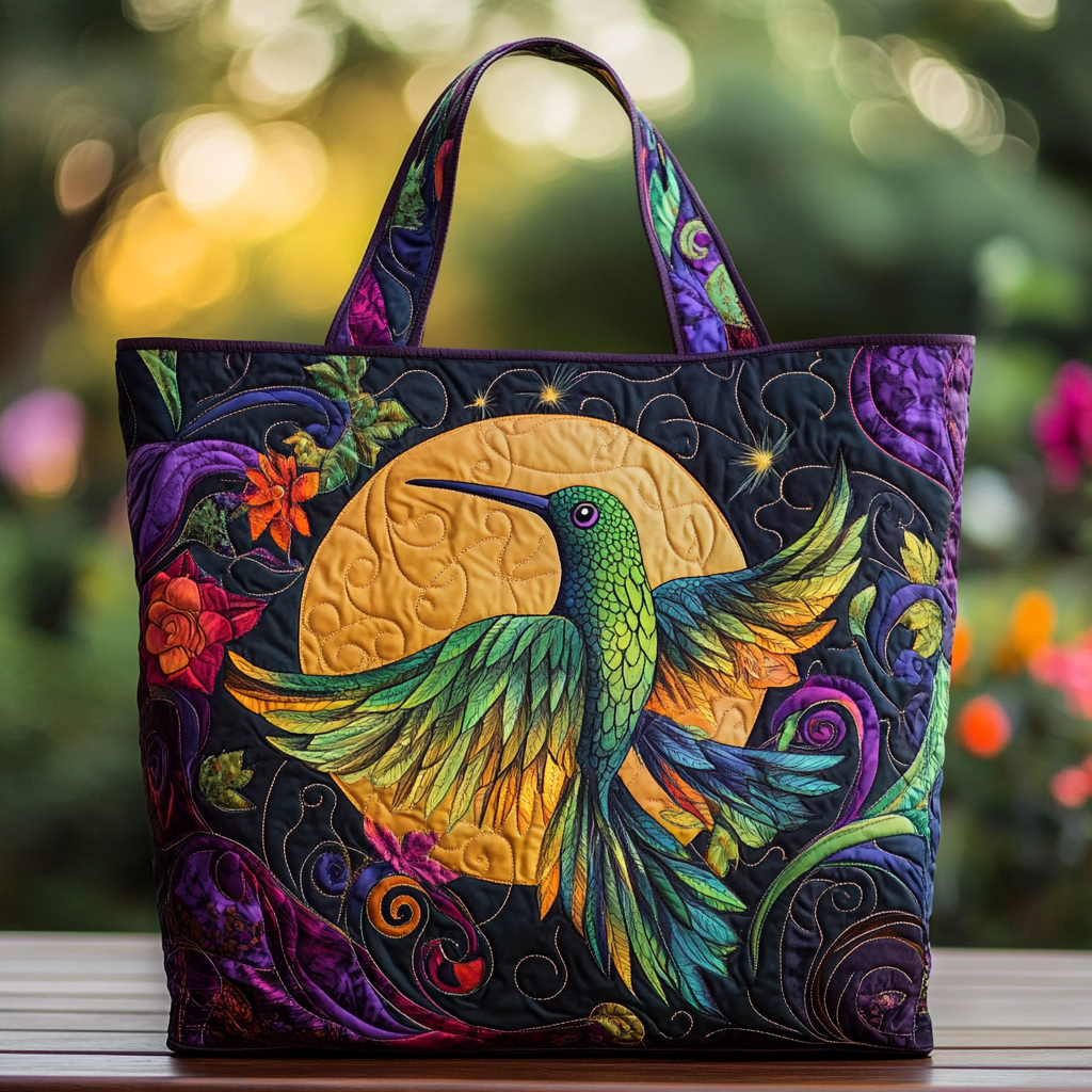 Hummingbird Flight Quilted Tote Bag High Quality Totes Hummingbird Gifts For Mom Grandma