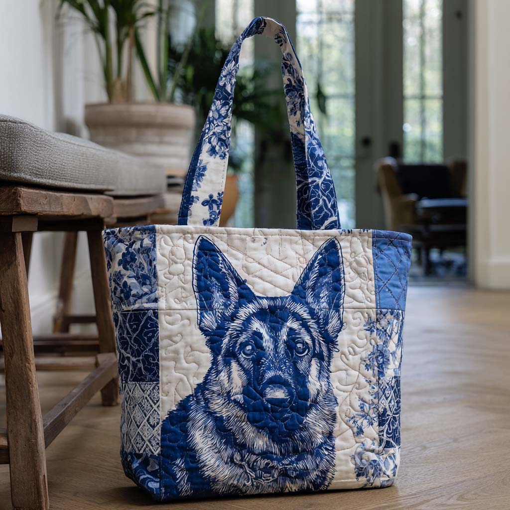 Indigo Shepherd Pride Quilted Tote Bag Cute Tote Bags Unique Dog Presents