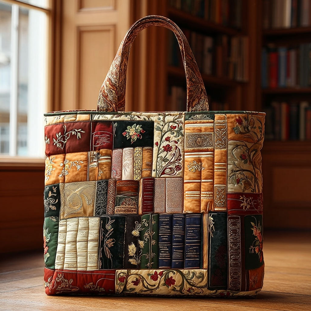 Ink and Paper Quilted Tote Bag Shoulder Bag Vintage Book Presents For Women