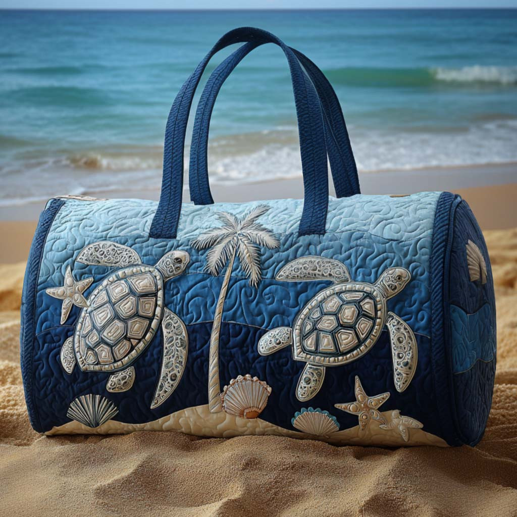Island Swim Quilted Duffle Bag Womens Gym Duffel Bag Unique Sea Turtle Gifts