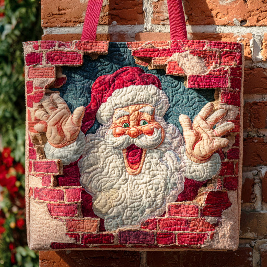 Jolly Peek Santa Quilted Tote Bag Best Totes Best Mothers Day Gift Ideas
