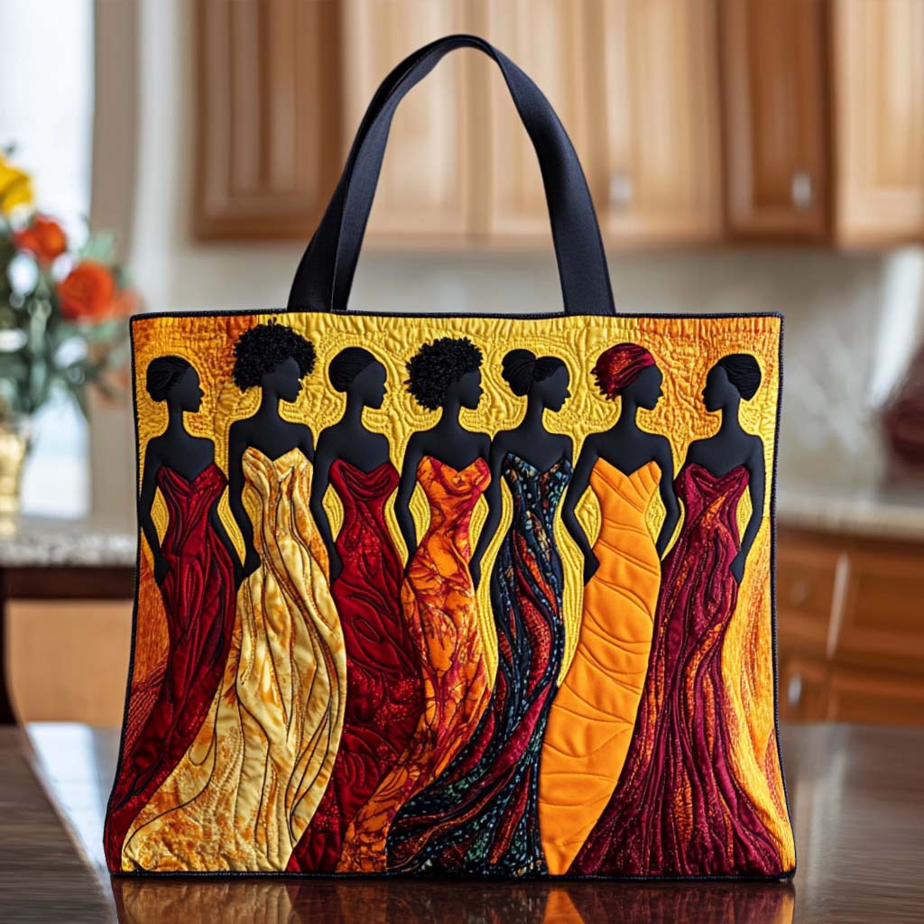 Joyful Black Spirit Quilted Tote Bag Top Design Tote Bag African American Heritage Month Gifts